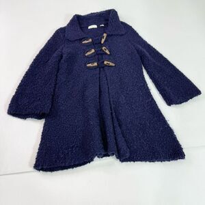 Navy Blue Long Cardigan with Toggle Buttons